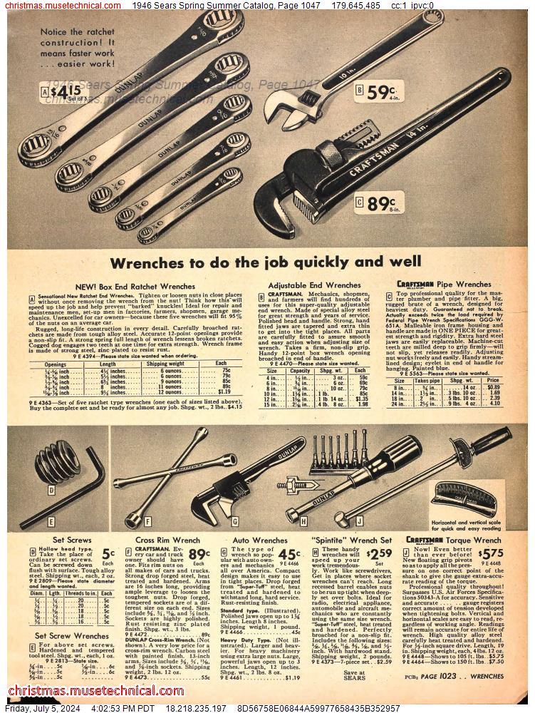 1946 Sears Spring Summer Catalog, Page 1047