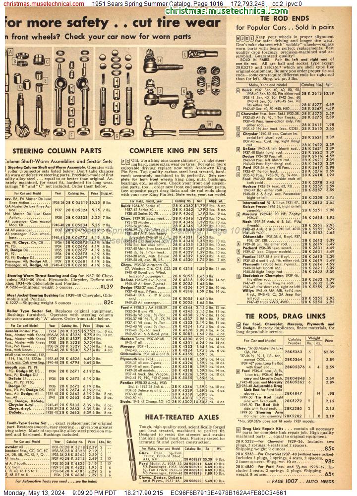 1951 Sears Spring Summer Catalog, Page 1016