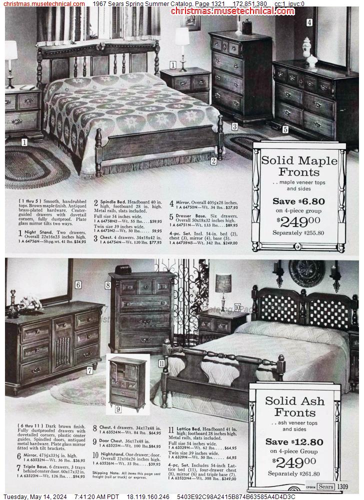 1967 Sears Spring Summer Catalog, Page 1321