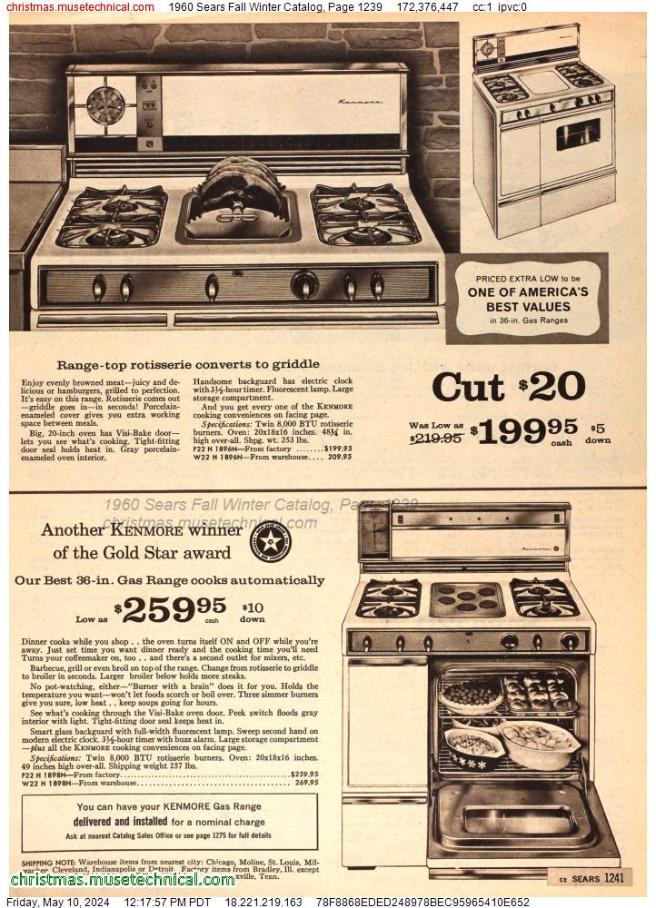 1960 Sears Fall Winter Catalog, Page 1239