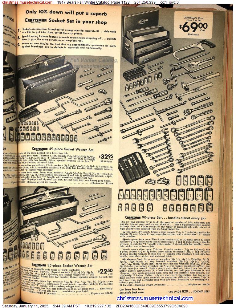 1947 Sears Fall Winter Catalog, Page 1123