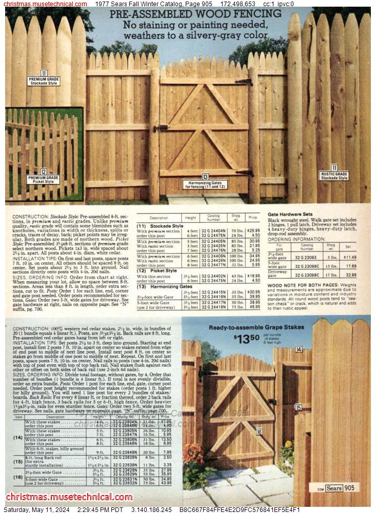 1977 Sears Fall Winter Catalog, Page 905