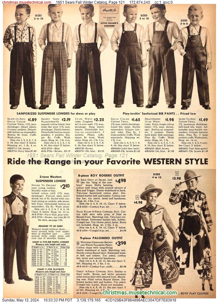 1951 Sears Fall Winter Catalog, Page 121