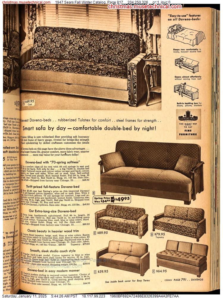 1947 Sears Fall Winter Catalog, Page 817