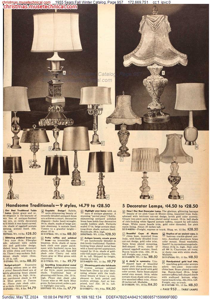1955 Sears Fall Winter Catalog, Page 957