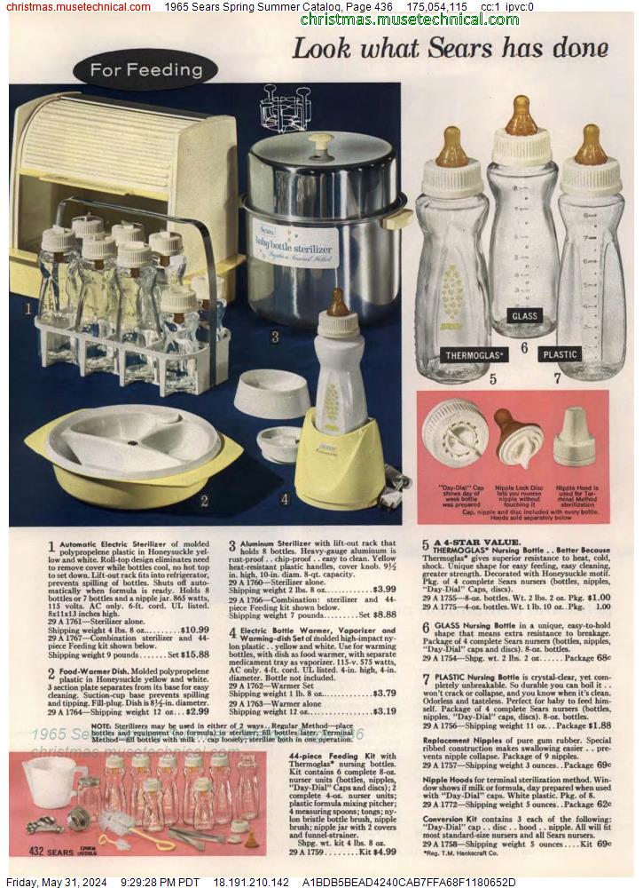 1965 Sears Spring Summer Catalog, Page 436