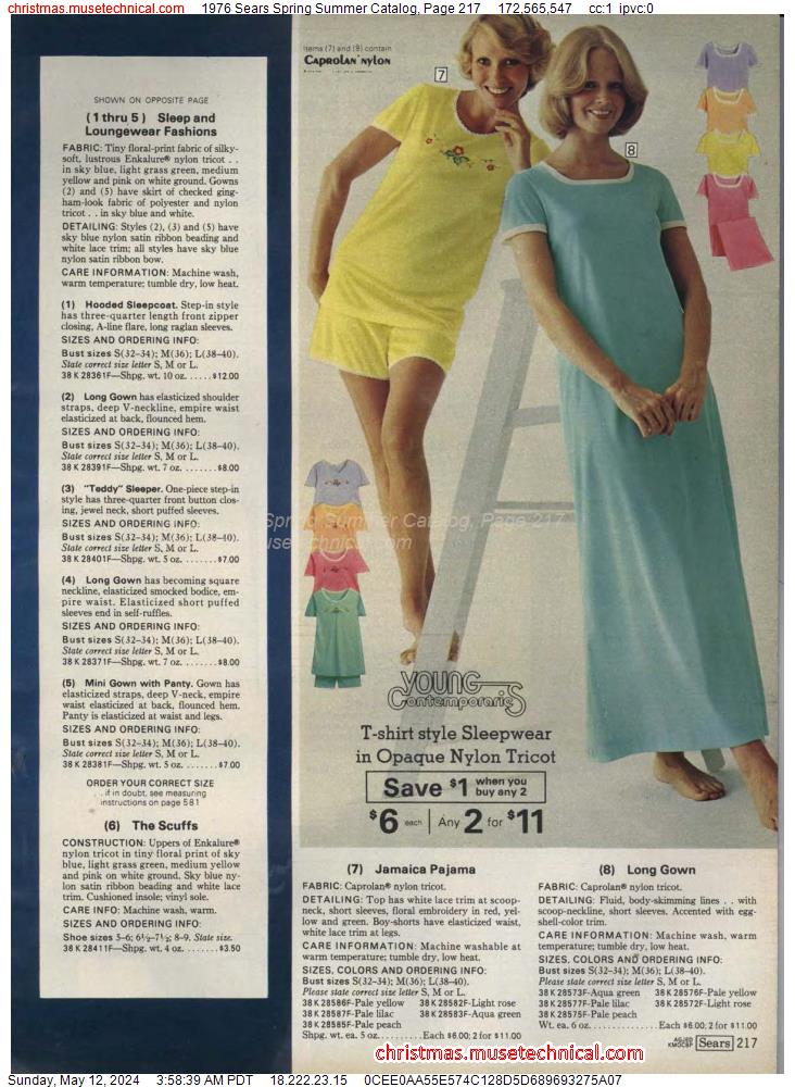 1976 Sears Spring Summer Catalog, Page 217