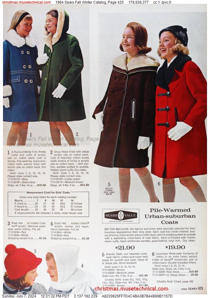 1964 Sears Fall Winter Catalog, Page 425