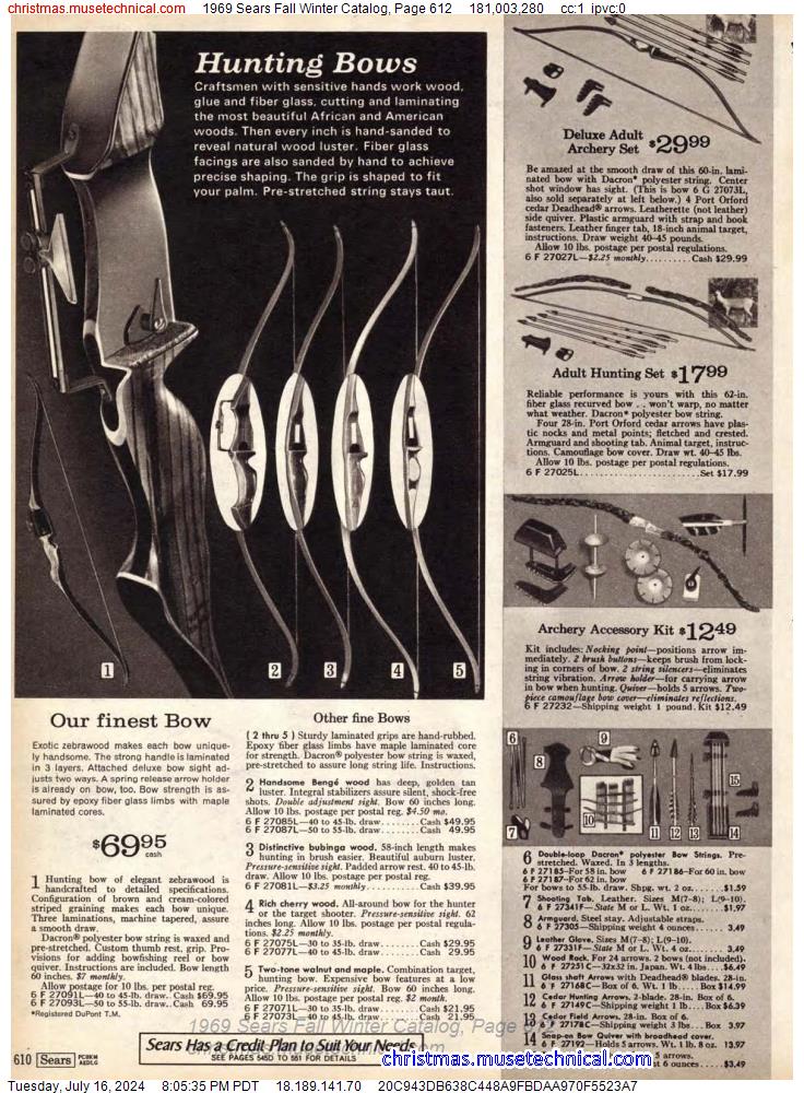 1969 Sears Fall Winter Catalog, Page 612
