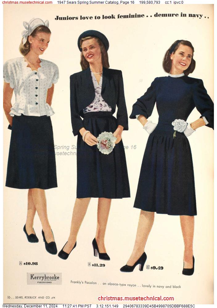 1947 Sears Spring Summer Catalog, Page 16