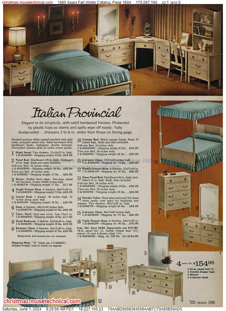 1965 Sears Fall Winter Catalog, Page 1604