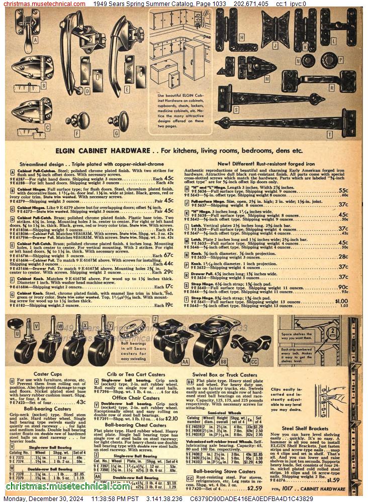 1949 Sears Spring Summer Catalog, Page 1033