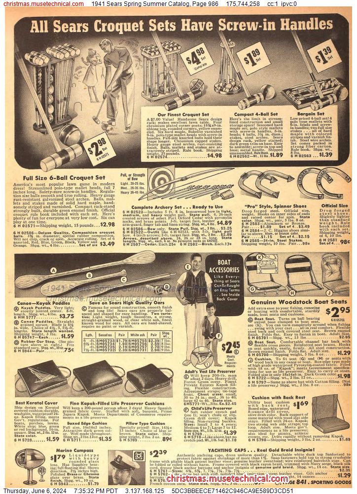 1941 Sears Spring Summer Catalog, Page 986
