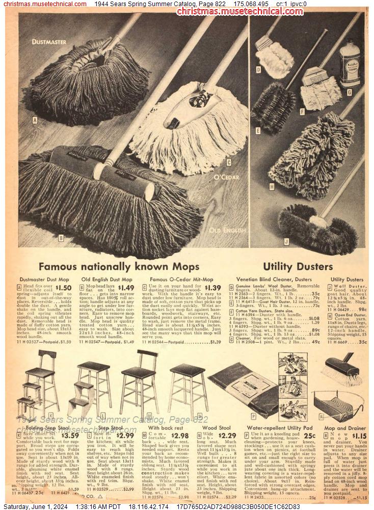 1944 Sears Spring Summer Catalog, Page 822