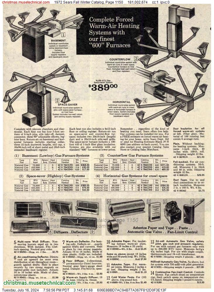 1972 Sears Fall Winter Catalog, Page 1150