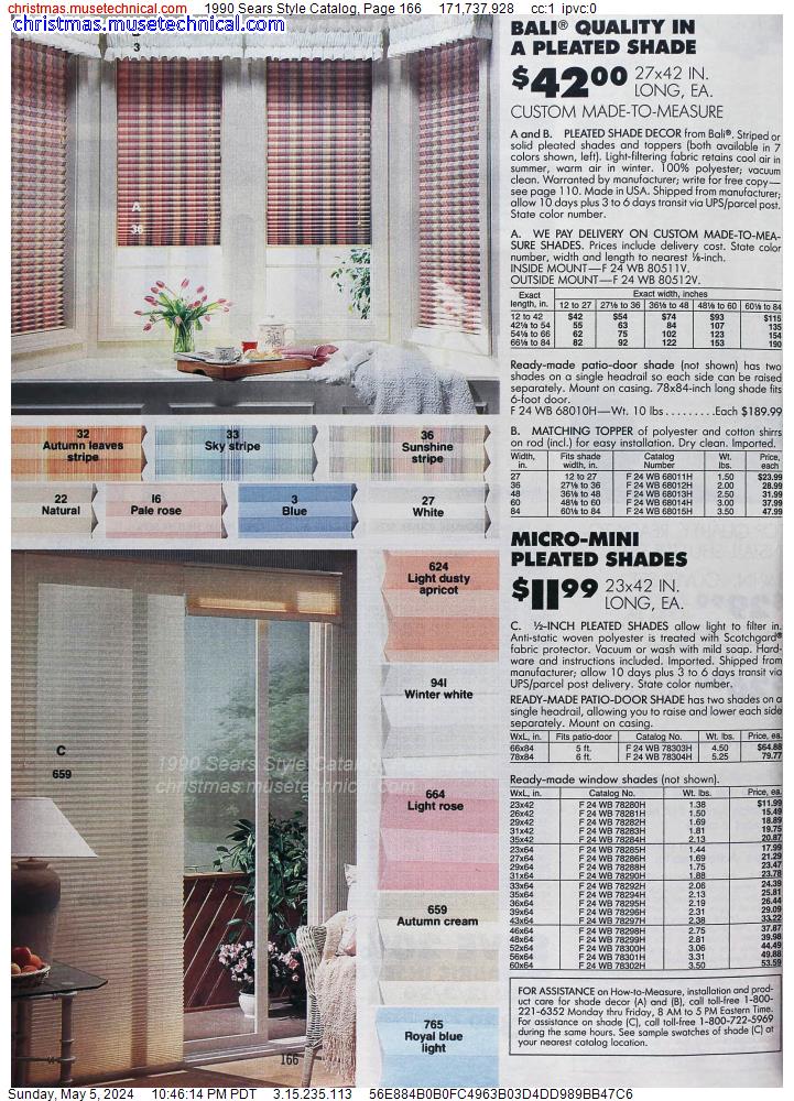 1990 Sears Style Catalog, Page 166