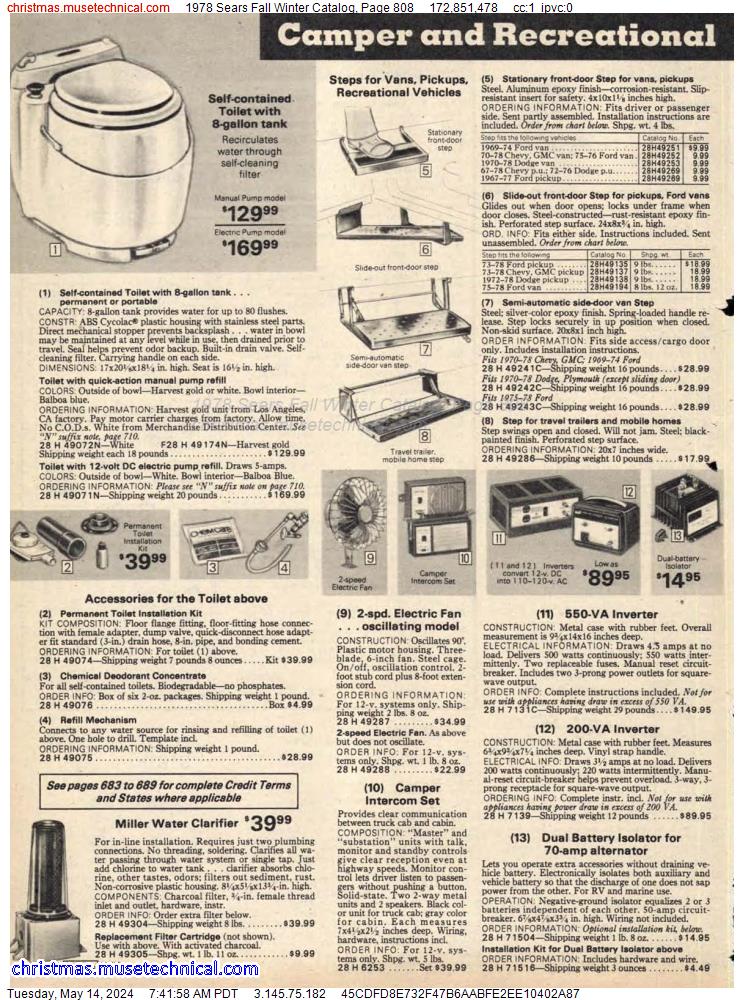 1978 Sears Fall Winter Catalog, Page 808