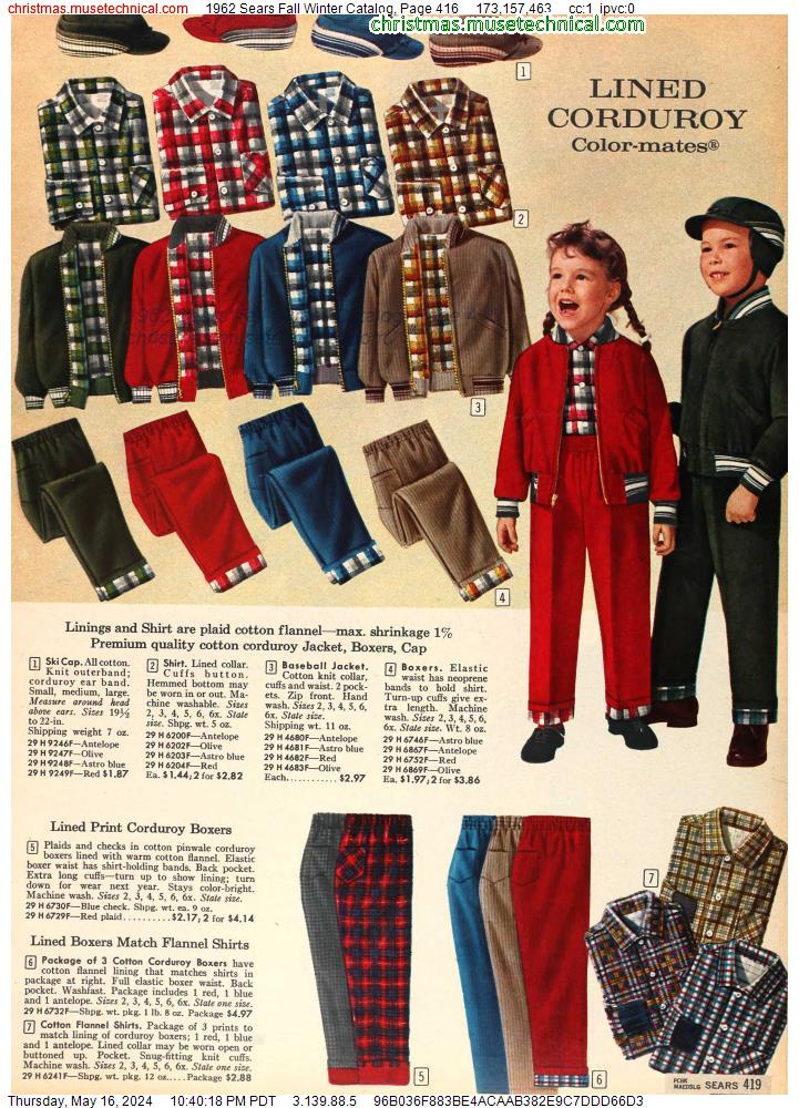 1962 Sears Fall Winter Catalog, Page 416
