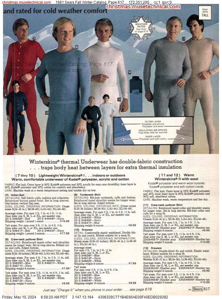 1981 Sears Fall Winter Catalog, Page 617