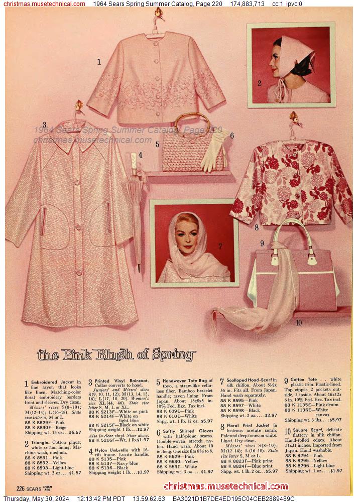 1964 Sears Spring Summer Catalog, Page 220