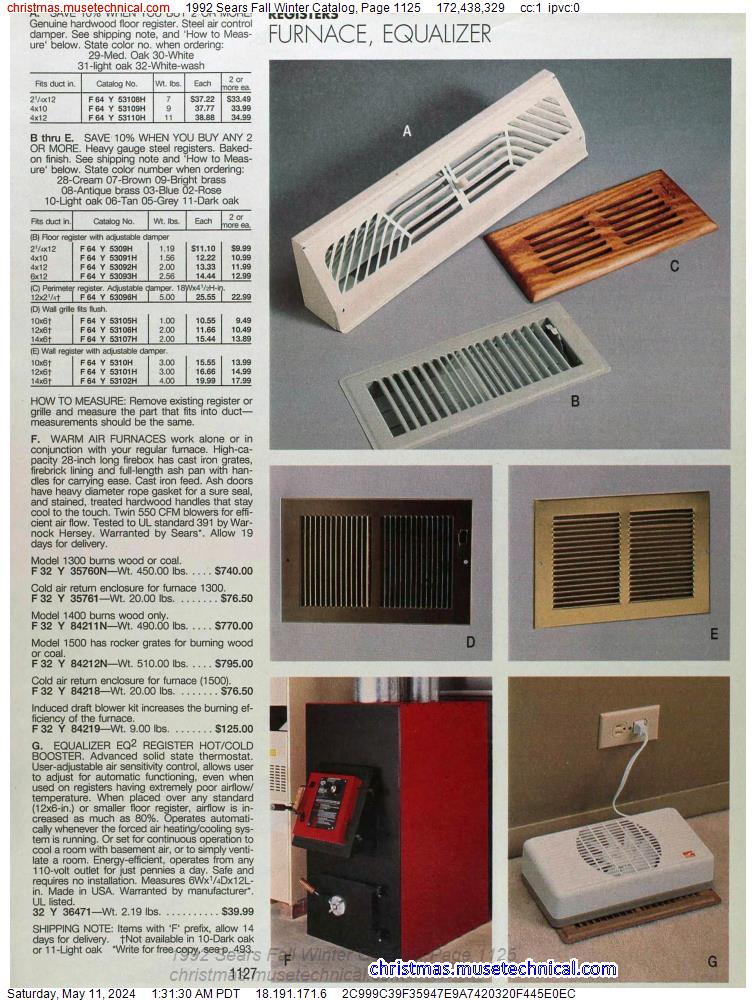 1992 Sears Fall Winter Catalog, Page 1125