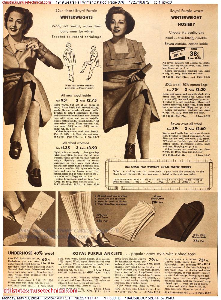 1949 Sears Fall Winter Catalog, Page 376
