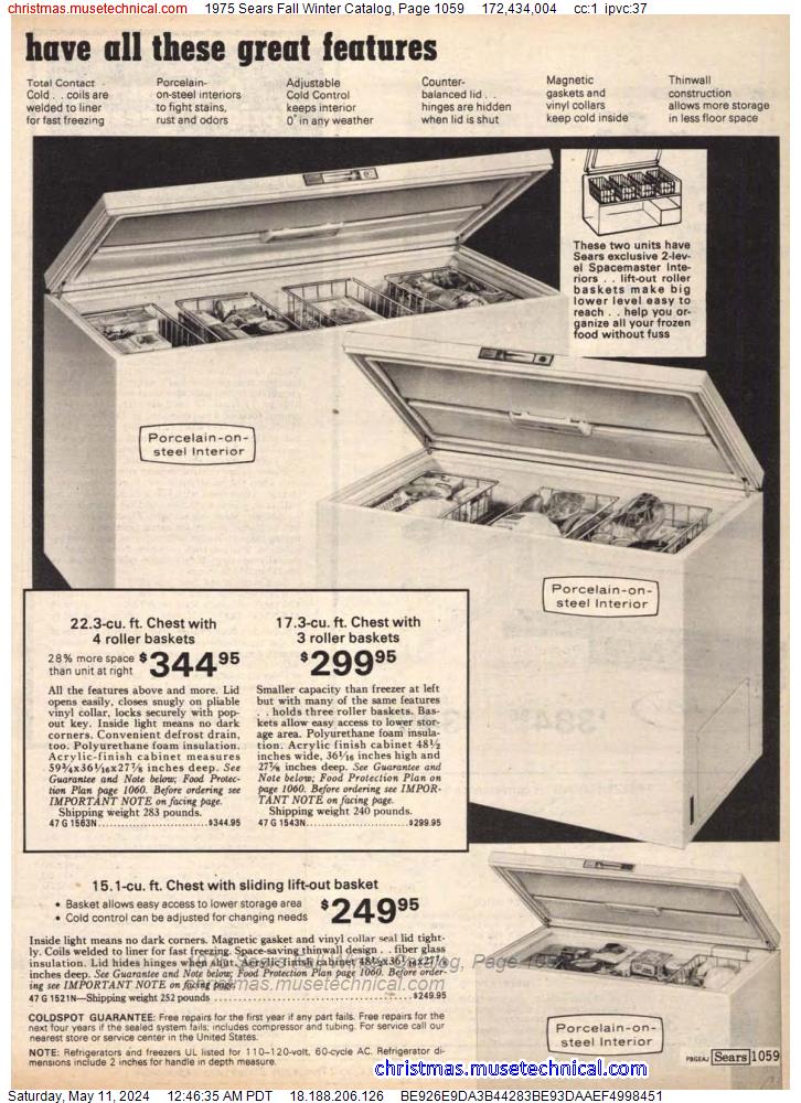 1975 Sears Fall Winter Catalog, Page 1059