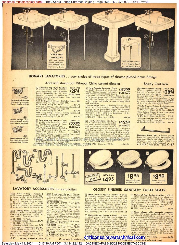 1949 Sears Spring Summer Catalog, Page 860