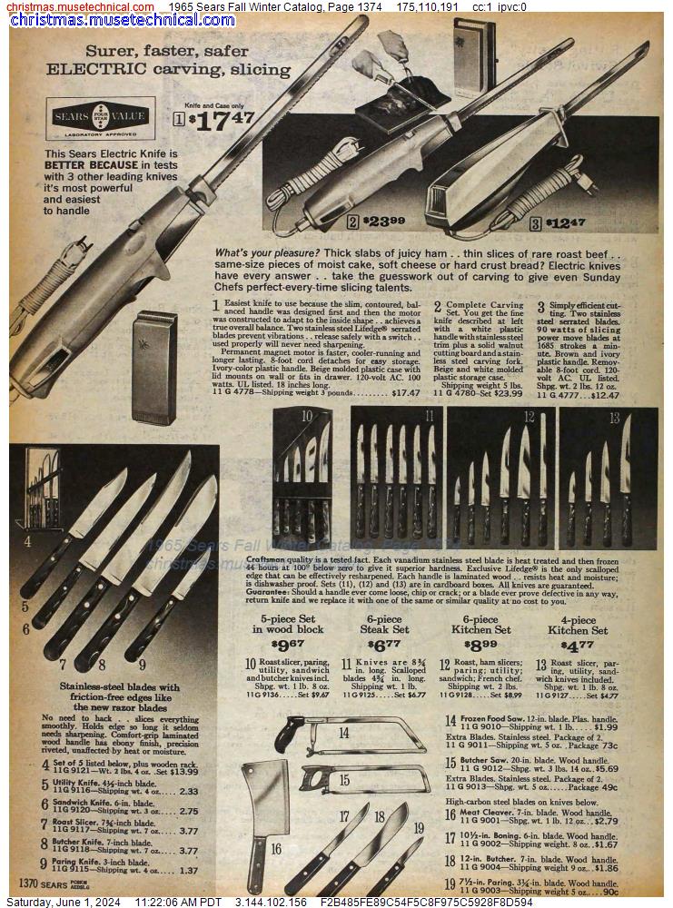 1965 Sears Fall Winter Catalog, Page 1374