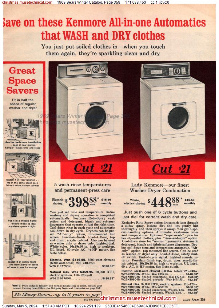 1969 Sears Winter Catalog, Page 359