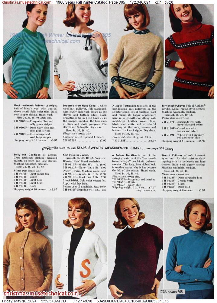 1966 Sears Fall Winter Catalog, Page 305