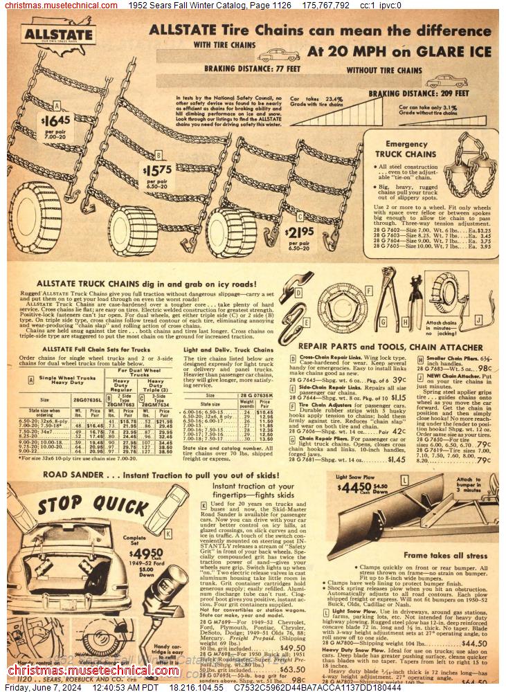 1952 Sears Fall Winter Catalog, Page 1126