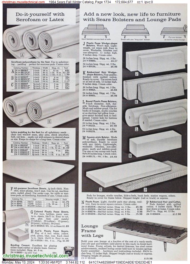 1964 Sears Fall Winter Catalog, Page 1734