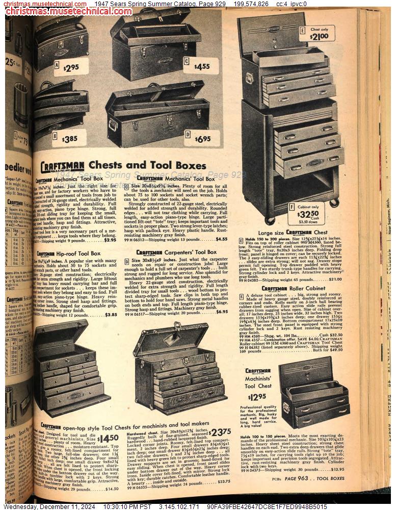 1947 Sears Spring Summer Catalog, Page 929