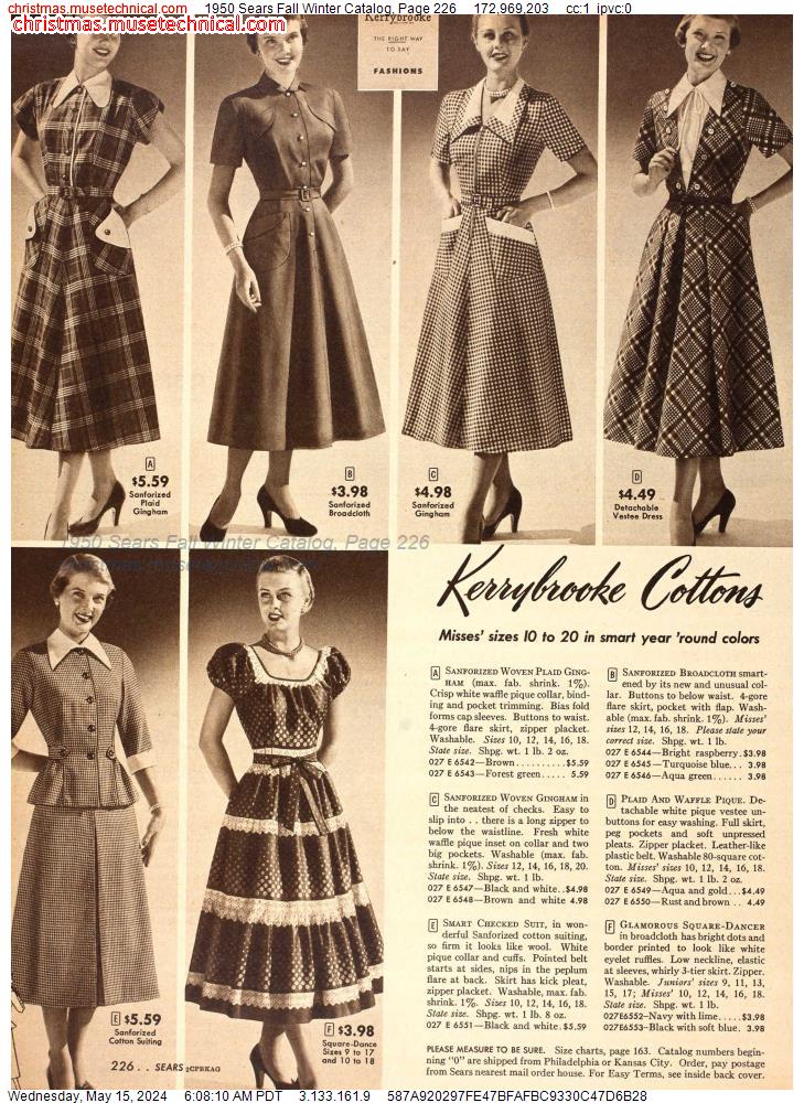 1950 Sears Fall Winter Catalog, Page 226