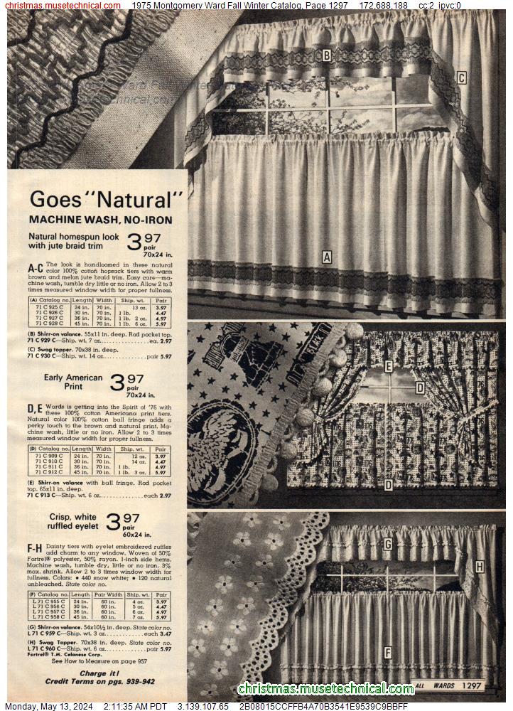 1975 Montgomery Ward Fall Winter Catalog, Page 1297