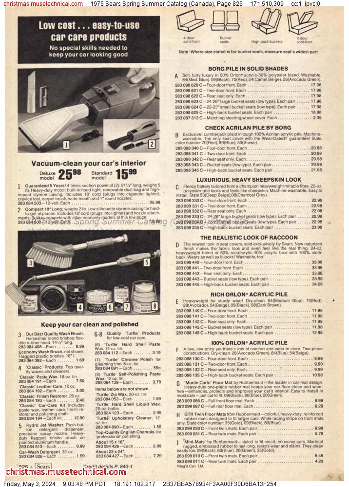 1975 Sears Spring Summer Catalog (Canada), Page 826