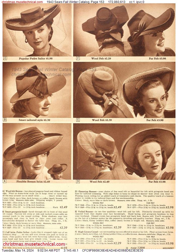 1943 Sears Fall Winter Catalog, Page 153