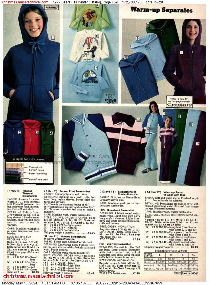 1977 Sears Fall Winter Catalog, Page 459