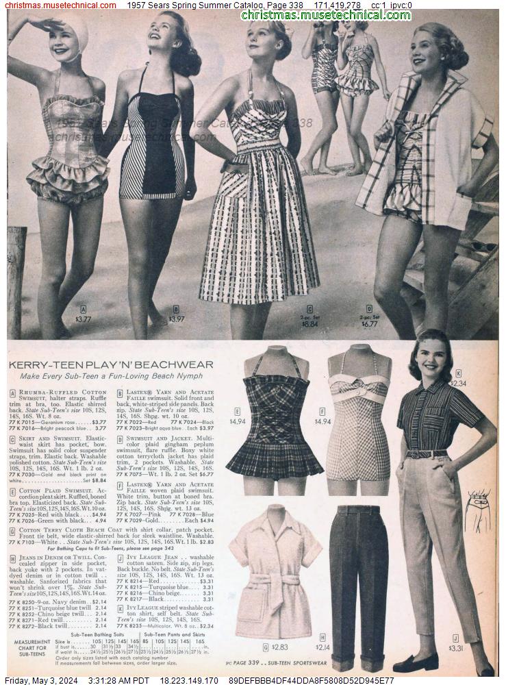 1957 Sears Spring Summer Catalog, Page 338