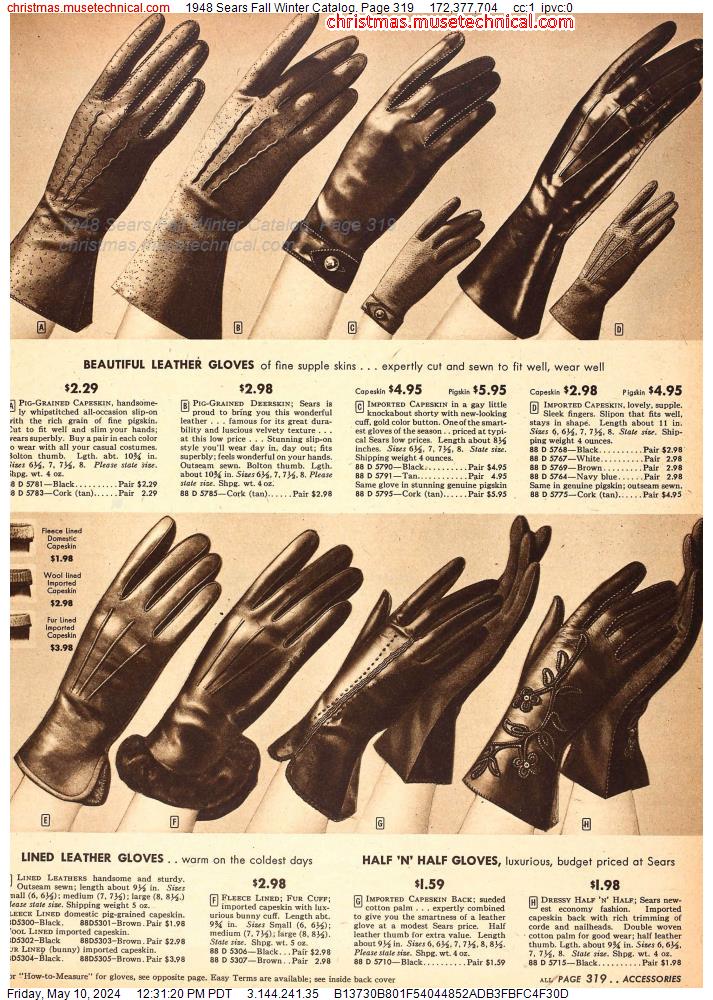 1948 Sears Fall Winter Catalog, Page 319