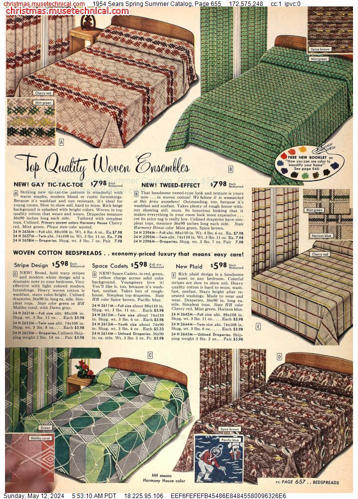 1954 Sears Spring Summer Catalog, Page 655