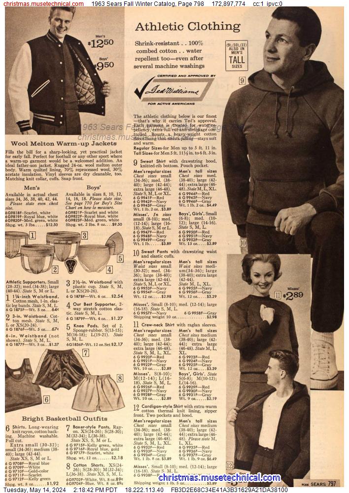 1963 Sears Fall Winter Catalog, Page 798
