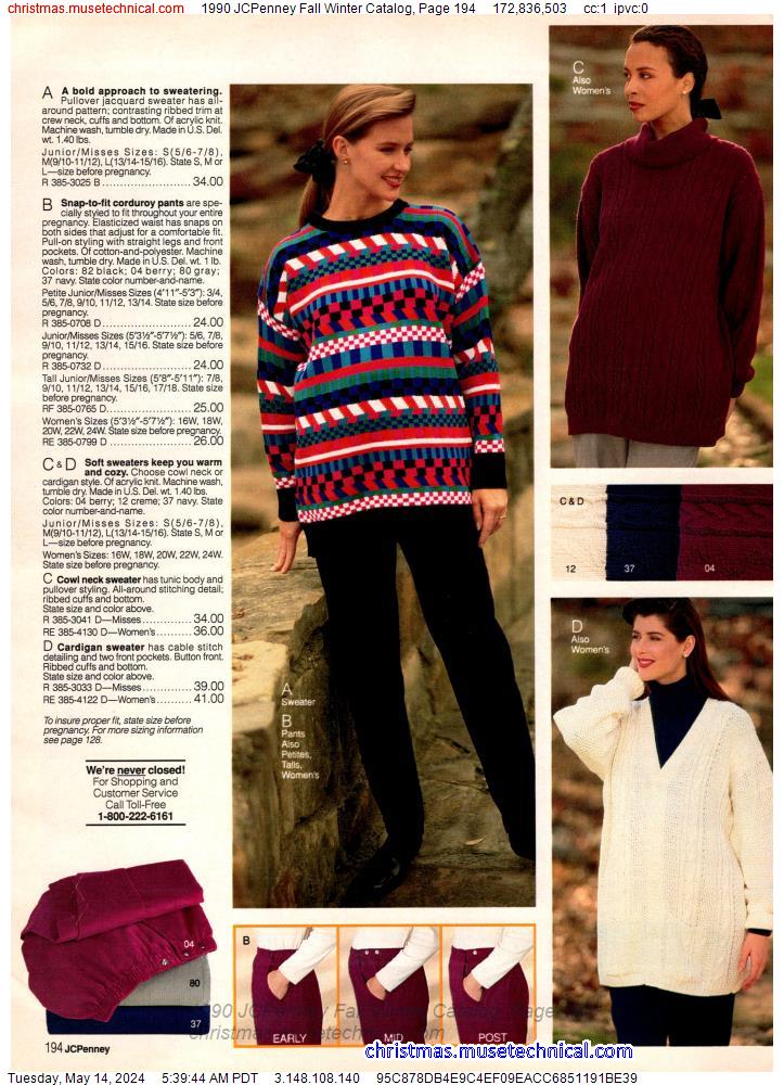 1990 JCPenney Fall Winter Catalog, Page 194