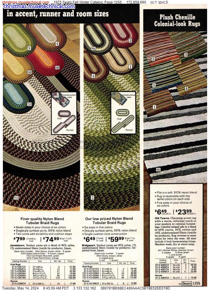 1975 Sears Fall Winter Catalog, Page 1255