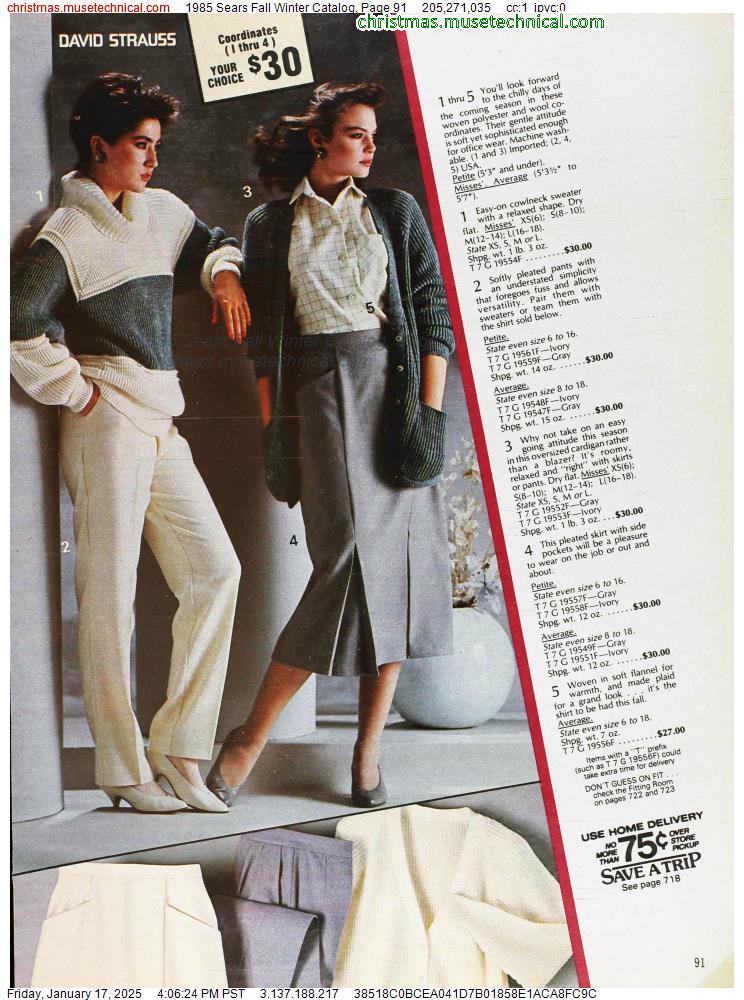 1985 Sears Fall Winter Catalog, Page 91