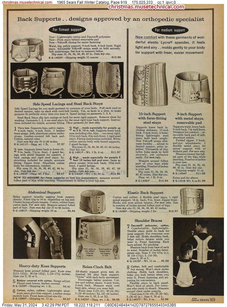 1965 Sears Fall Winter Catalog, Page 919