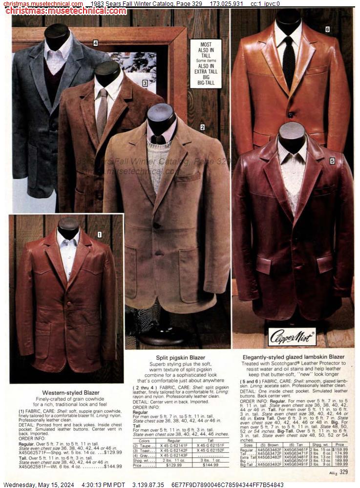 1983 Sears Fall Winter Catalog, Page 329