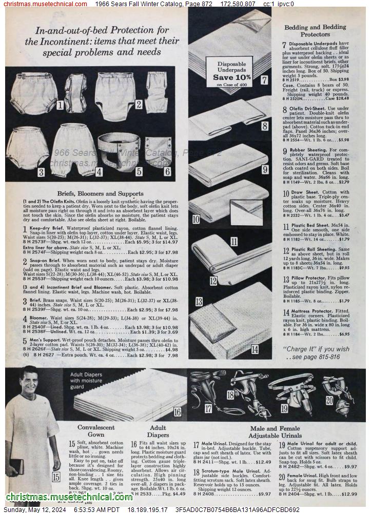 1966 Sears Fall Winter Catalog, Page 872