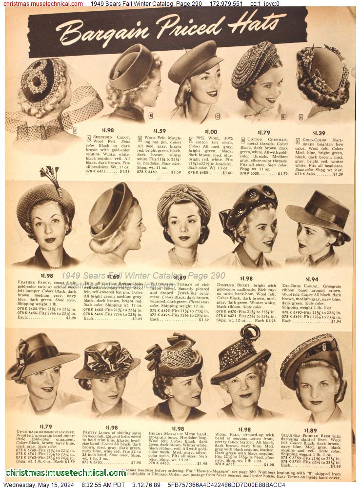 1949 Sears Fall Winter Catalog, Page 290